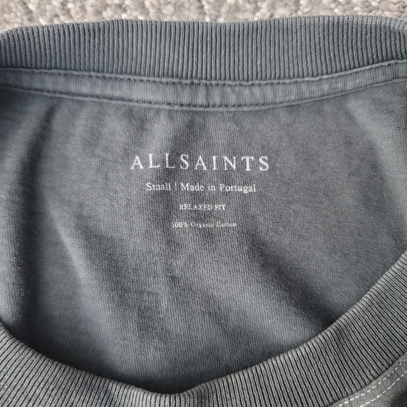 AllSaints Oshiba Crewneck Short Sleeve Graphic Tee, Size Small, Washed Black - Picture 10 of 10